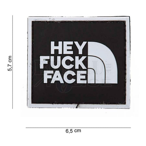 Patch Pvc 3D Hey Fuck Face Noir & Blanc Patchs