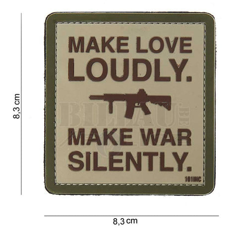 Patch Pvc 3D Make Love Loudly War Silently Multicam Patchs