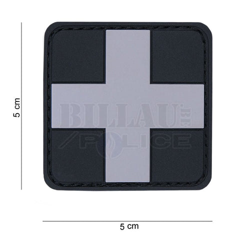 Patch Pvc 3D Medic Cross Noir & Gris Patchs