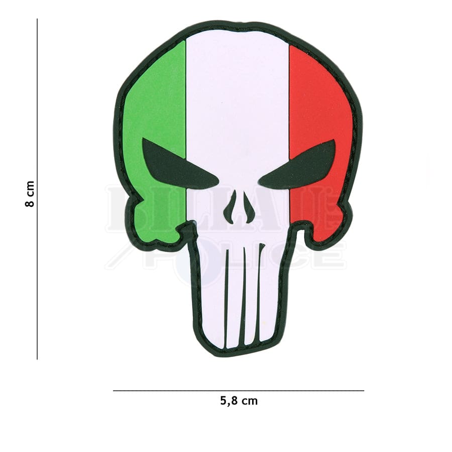 Patch Pvc 3D Punisher Drapeau Italie Full Color Patchs