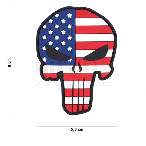 Patch Pvc 3D Punisher Drapeau Usa Full Color Patchs