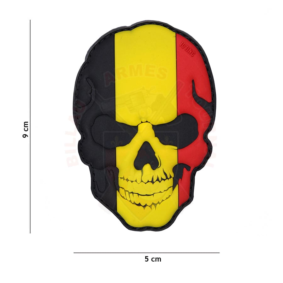 Patch Pvc 3D Skull Drapeau Belgique Full Color Patchs