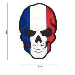 Patch Pvc 3D Skull Drapeau France Full Color Patchs