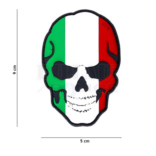 Patch Pvc 3D Skull Drapeau Italie Patchs
