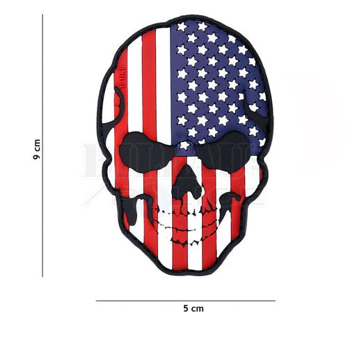 Patch Pvc 3D Skull Drapeau Usa Full Color Patchs