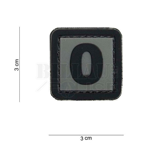 Patch Pvc 3D Tac Number 0 Gris & Noir Patchs