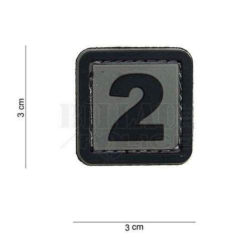 Patch Pvc 3D Tac Number 2 Gris & Noir Patchs