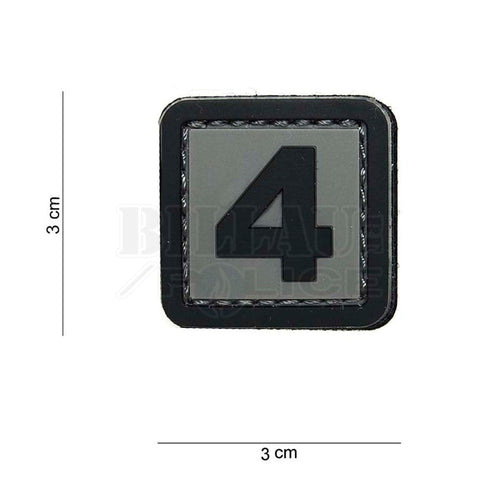 Patch Pvc 3D Tac Number 4 Gris & Noir Patchs