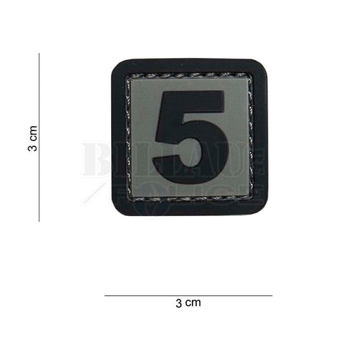 Patch Pvc 3D Tac Number 5 Gris & Noir Patchs