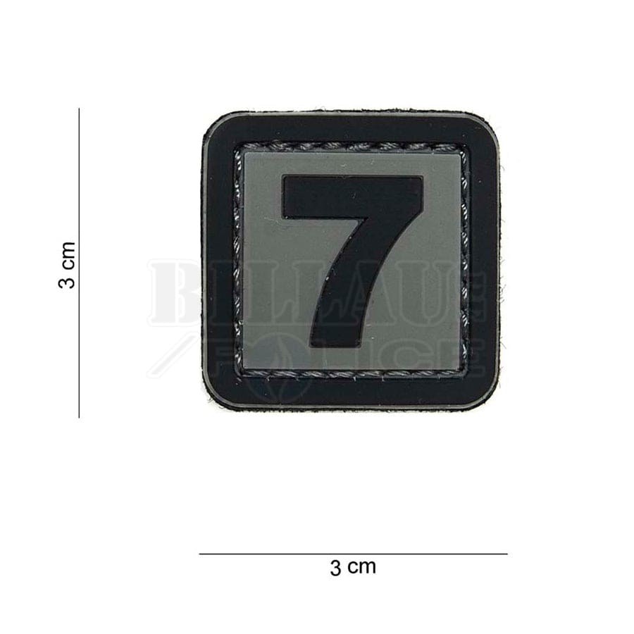 Patch Pvc 3D Tac Number 7 Gris & Noir Patchs