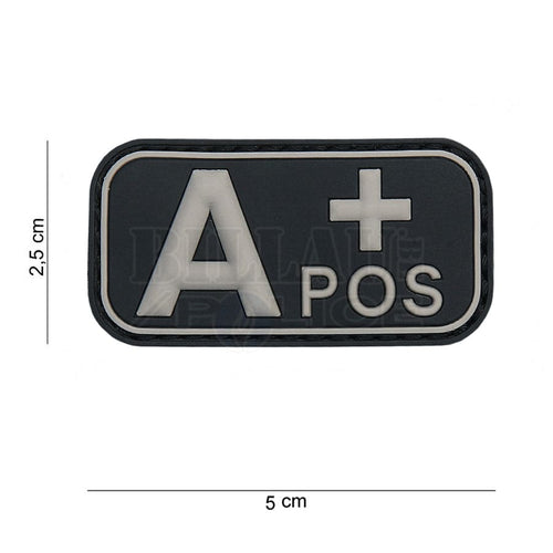 Patch Pvc Bloodtype A Pos Noir & Blanc Patchs