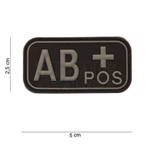 Patch Pvc Bloodtype Ab Pos Noir & Blanc Patchs