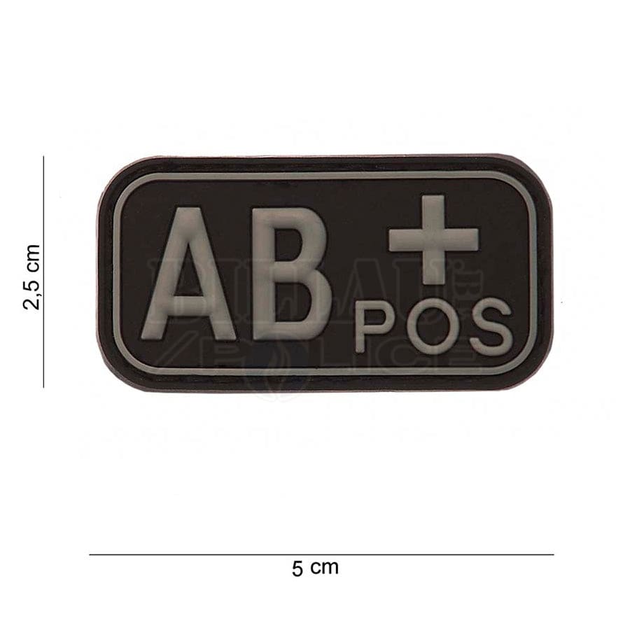 Patch Pvc Bloodtype Ab Pos Noir & Blanc Patchs