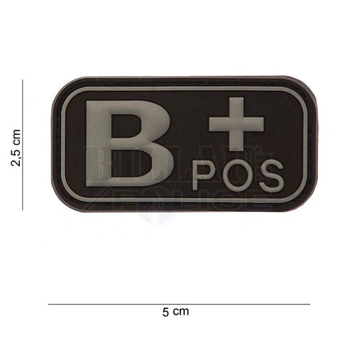 Patch Pvc Bloodtype B Pos Noir & Blanc Patchs