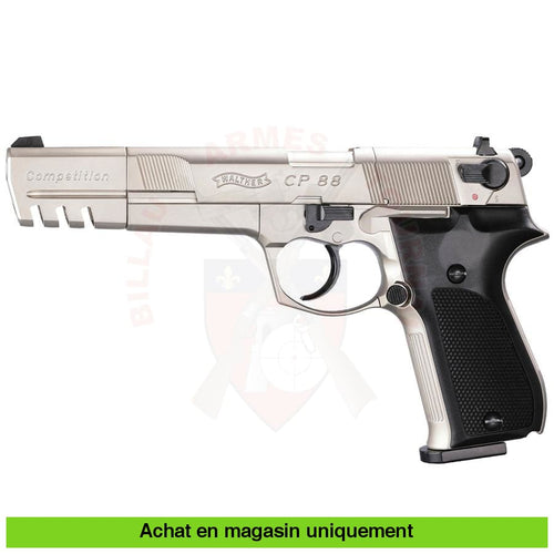 Pistolet À Plombs Co2 Walther Cp88 6 Nickel 4.5Mm Armes De Poing