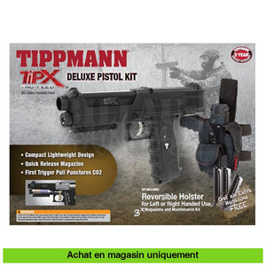 Pistolet Co2 Tippmann Tpx Deluxe Kit Cal .68 Lanceurs Paintball De Poing