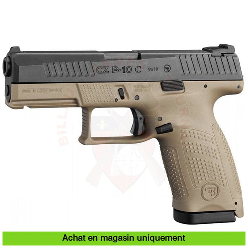 Pistolet Semi-Auto Cz P10C Fde Tritium 9Mm Para Armes De Poing À Feu