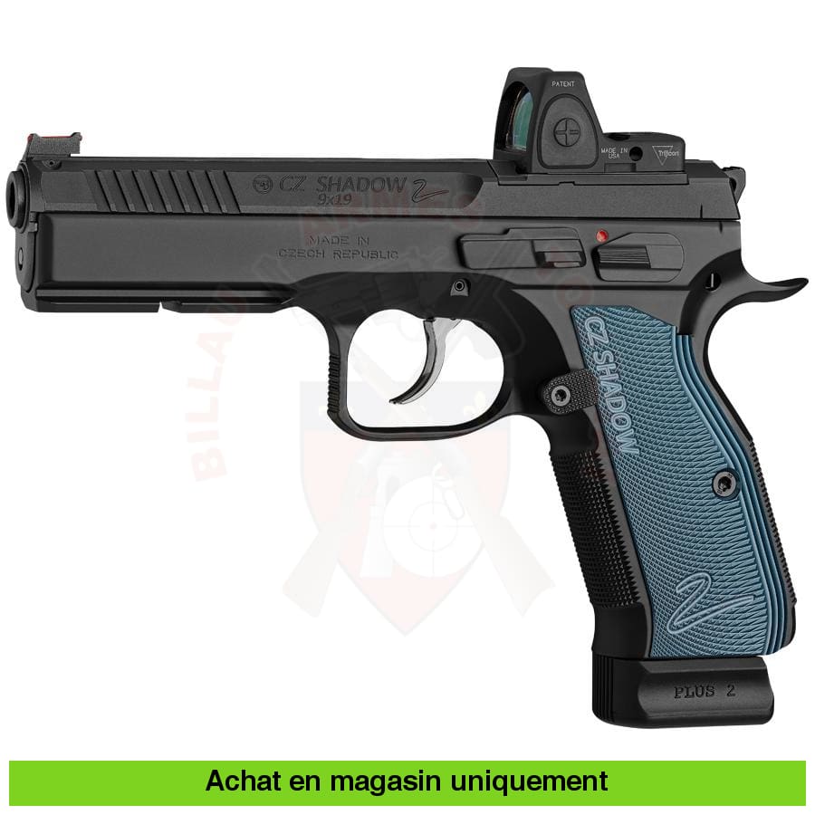 Pistolet Semi-Auto Cz Shadow 2 Blue Or 9Mm Para Armes De Poing À Feu