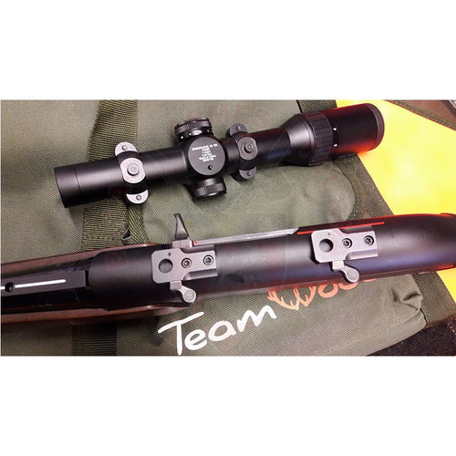 Placement Montage Acier Quick Detach Leupold & Lunette Battue Hawke 1-4X24 Sur Carabine Semi-Auto