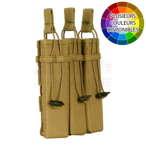 Poche (Pouch) Tactique Molle 3 Chargeurs Pistolet Open Coyote Poches Tactiques