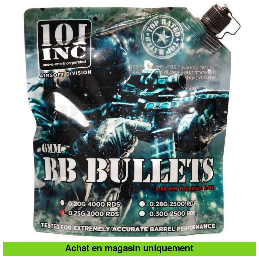 Sac De 3000 Billes 101 Inc 0 25Gr Bio Vertes Billes Airsoft 0.25Gr Bio